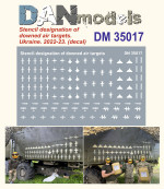 Decal 1/35 Stencil designation of downed air targets. Ukraine, 2022-2023