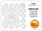 Mask 1/72 for RAH-66 Comanche + wheels masks (Double sided) for Italeri, Zvezda, Tamiya kits