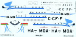 Decals 1/144 for Ilyushin IL-18 "Malev"
