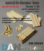 Material for dioramas - wooden boxes, 6 pcs