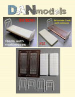 Accessories for diorama. Beds with mattresses 2 pcs