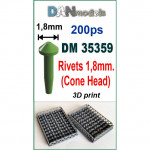 Rivets 1.8mm (Cone head), 200 pcs
