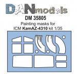 Painting masks for model Kamaz-4310, ICM kit