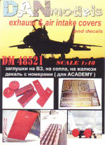 Mig-29 exhaust & air intake covers and decals (for ACADEMY)