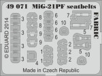 Photoetched set 1/48 MiG-21PF seatbelts FABRIC, for Eduard kit