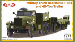 Military Truck DIAMOND-T 981 and 45-Ton Trailer