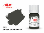 Acrylic paint ICM, Extra Dark Green, 12ml
