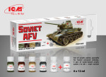 Set of paints for Soviet armored vehicles, 6 pcs
