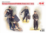 German Armoured Vehicle Crew 1941-1942, (4 figures and cat)