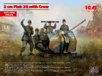 Flak 38 WWII German 2cm AA Gun with Crew