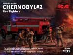 Chernobyl #2. Fire Fighters (AC-40-137A firetruck & 4 figures & diorama base with background)