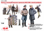 WWII German Luftwaffe pilots and ground personnel in winter uniform, (5 figures)