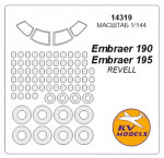 Mask for Embraer 190/195 + wheels, Revell kit