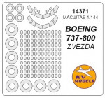 Mask for Boeing 737-800 + wheels, Zvezda kit