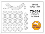 Mask for Tu-204 (Cargo) + wheels, Zvezda kit