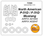 Mask for P-51D Mustang + wheels, Airfix kit