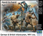 Hand-to-hand fight, German & British infantrymen, WW I era