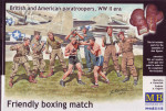 Friendly boxing match. British and American paratroopers