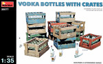 Vodka bottles with crates