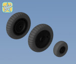 Whels set for Focke-Wulf 190 A/F/G late disk with Dunlop early main tire (tread)