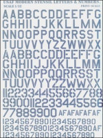 USAF modern stencil letters & numbers, grey color