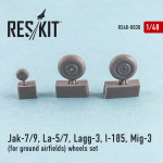 Wheels set for Yak-7/9, La-5/7, Lagg-3, I-185, Mig-3 (for ground airfields) (1/48)