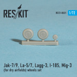 Wheels set for Yak-7/9, La-5/7, Lagg-3, I-185, Mig-3 (for dry airfields) (1/72)