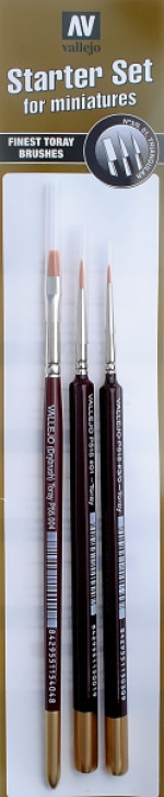 Brushes set with triangular handle, 3 pcs