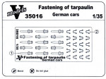 Fastening of tarpaulin German cars