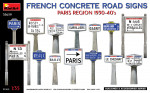French concrete road signs. Paris region 1930-40's