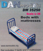 Набор деталировки: Армейская кровать с матраcом и подушкой, 2шт