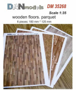 Материал для диорам из бумаги: деревянные полы, паркет, 6 шт, 180x125 мм
