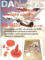 МиГ-21:заглушки на ВЗ, на сопло, на КПВ, колодки колесные, антенны, катапультные ручки и декаль с №