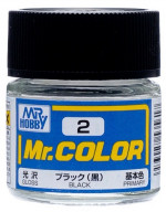 Краска эмалевая "Mr. Color" черная, 10 мл