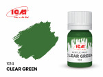 Акриловая краска ICM, полупрозрачная зеленая