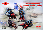 Французская пехота 1914 года на марше (4 фигуры)