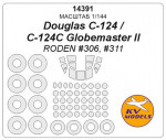 Маска для модели самолета Douglas C-124/C-124C Globemaster II + маски колёс (Roden)