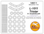 Маска для модели самолета L-1011 Tristar с боковыми окнами на фюзеляже  (Eastern Express)