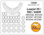 Маска для модели самолета Learjet 55/60 (Amodel)