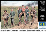 Британские и германские солдаты, битва на Сомме, 1916