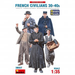 Французские Гражданские 30-40 года, с дополнительными деталями (5 голов фигур из смолы)