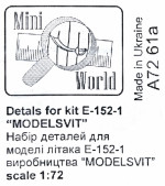 Питоты для E-152-1 "Modelsvit"